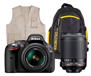 NIKON D3300 KIT AVENTURA CMARA REFLEX 24.2MP + OBJETIVOS AF-S DX 18-55mm + 55-200mm VR + KIT