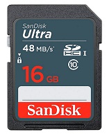 SANDISK ULTRA TARJETA DE MEMORIA SDHC CLASE 10 DE 16 GB
