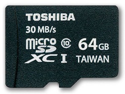 TOSHIBA MICROSDXC 64 GB CLASE 10 SKU +86567