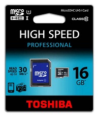 TOSHIBA MICROSDHC 16GB CLASE 10