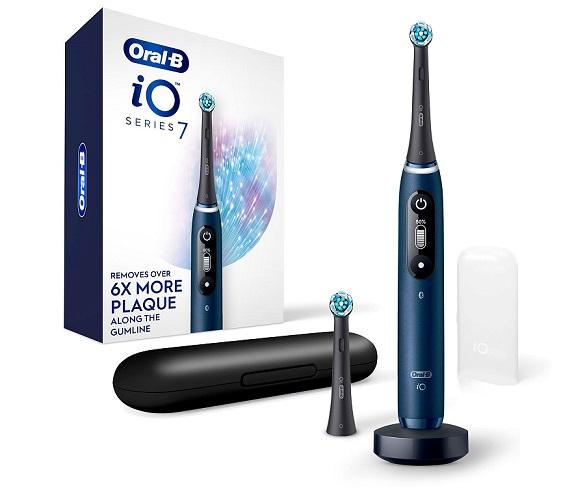 Braun Oral-B IO7 Azul + Estuche + 2 recambios/ Cepillo de dientes eléctrico recargable