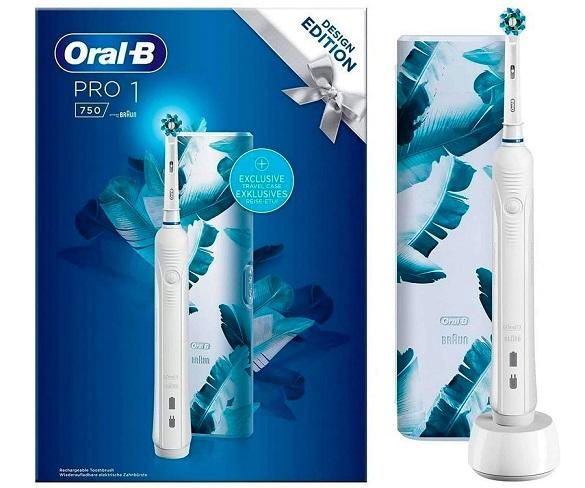 BRAUN ORAL-B Pro 1 750 Blanco + Estuche / Cepillo de dientes eléctrico recargable