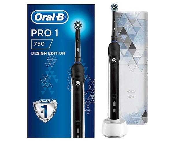 BRAUN ORAL-B Pro 1 750 Negro + Estuche / Cepillo de dientes eléctrico recargable
