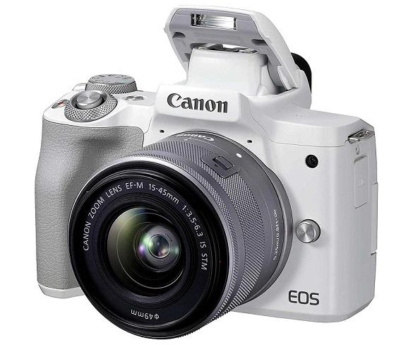 Canon EOS M50 MARK II White + Objetiu Zoom EF-M15-45mm f/3.5-6.3 IS STM / Cmera reflex digital