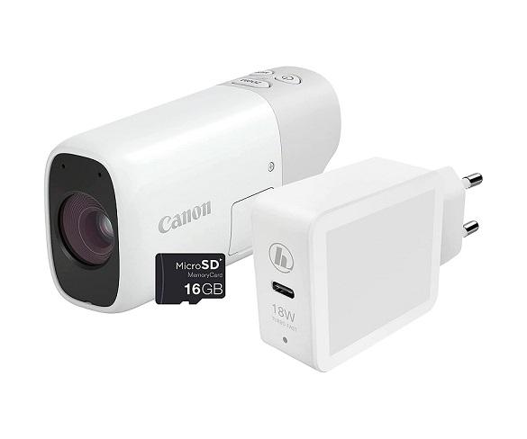 Canon PowerShot ZOOM Essential Kit White / Kit de cámara con microSD y cargador USB