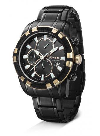 RELOJ  DUWARD AQUASTAR MASTER  - Reloj Duward Caballero, Crongrafo, Caja de acero con acabado IP negro, Dimetro 45mm, Bisel fijo con acabado IP negro y naranja, Esfera Negra, Cristal mineral, Correa de Caucho negra, Cierre de hebilla, Sumergible 100 metros, Garanta 2 aos. 
Reloj con garanta de 2 aos.