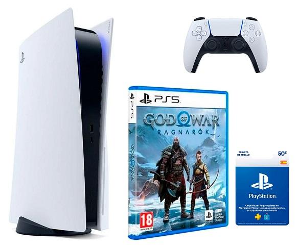 SONY PACK PlayStation 5 Edición Blu-ray + God of War Ragnarok + 50€ PlayStation Store + DualSense